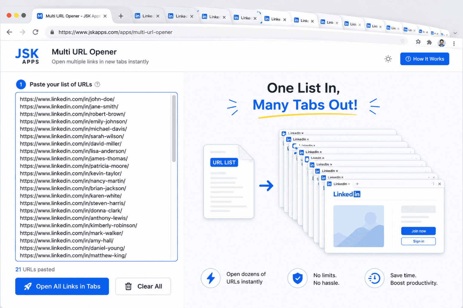 How to open 100 URLs at once in Chrome (without killing your browser)