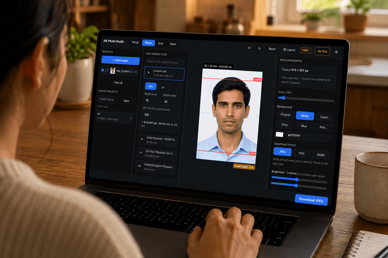 How to make a passport-size photo for free — without uploading it anywhere