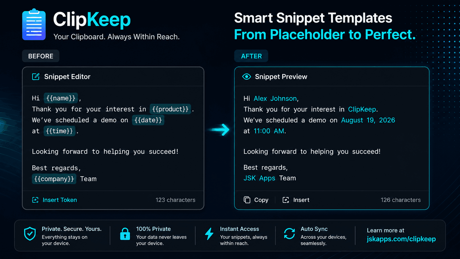 Snippets that fill themselves in: templates in your clipboard manager