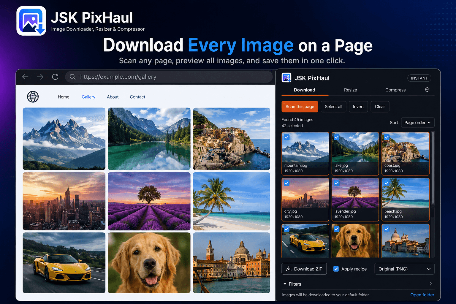 How to download all the images from a web page at once (Chrome)